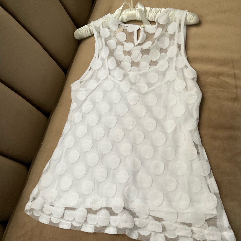 Banana Republic mesh and lace top w/ attached cami.